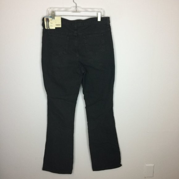 NWT St. John's Bay Straight Bootcut Jeans Size 16 Womans High Rise Faded Black - Picture 2 of 12